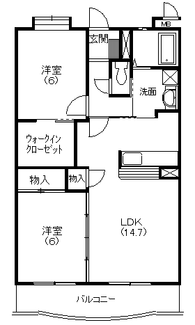 エトワール葵 403号室 間取り