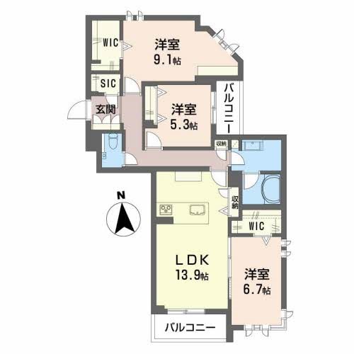 グラン東伊場 間取り図