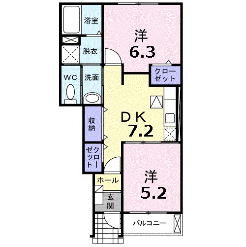 フィオーレＷＡＫＯ　Ｈ．Ｓ 間取り図