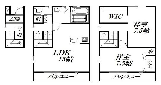 リバティヒル幸F 間取り図