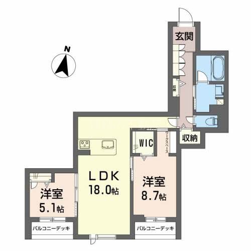 ヘスティア 0102号室 間取り