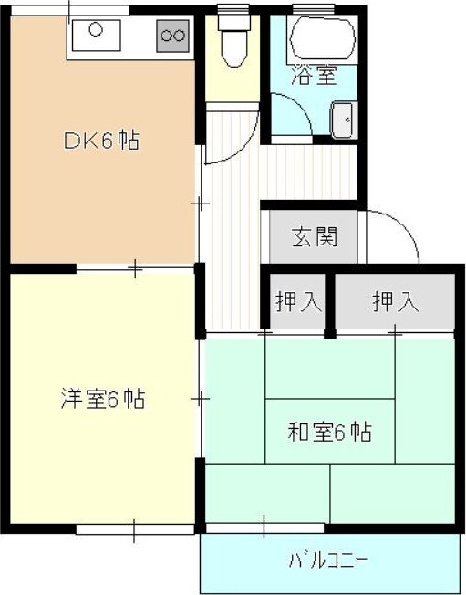 パルハウス曳馬Ⅱ 105号室 間取り