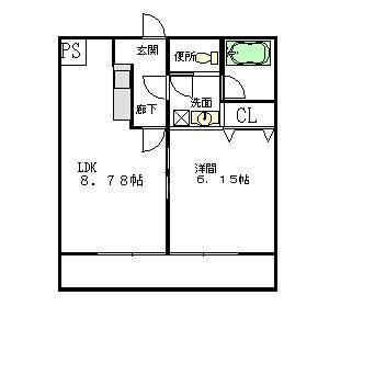 Sky City元浜  205号室 間取り