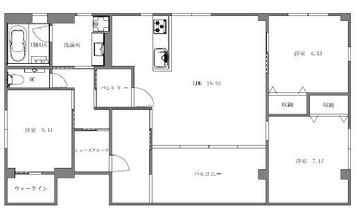 山手の棲み家 間取り図