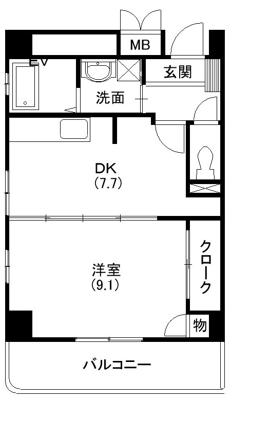 シャルマン 205号室 間取り