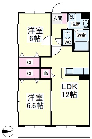 マンション白樺Ⅰ 間取り図