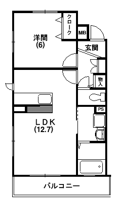 グランシャリオ 205号室 間取り