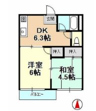 フォーブルサフランＡ・Ｂ B203号室 間取り
