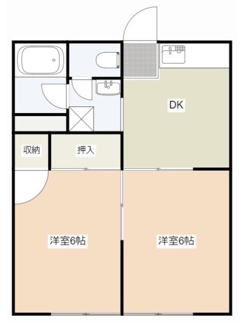 越路ハイツ 間取り図