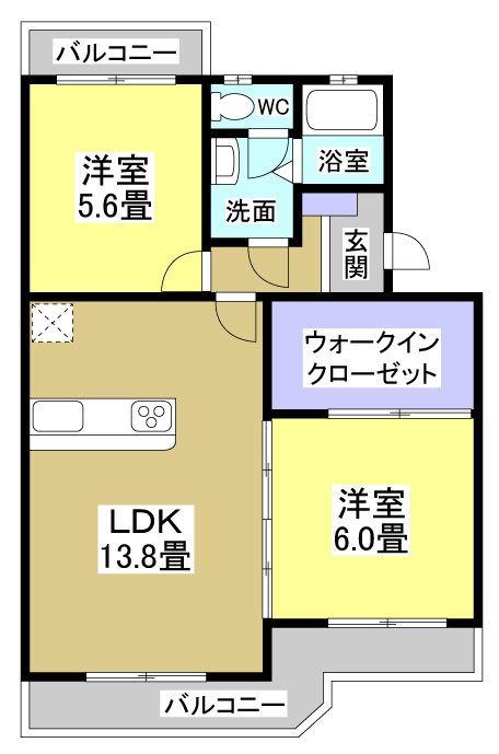 マンションアカンサスⅠ 202号室 間取り