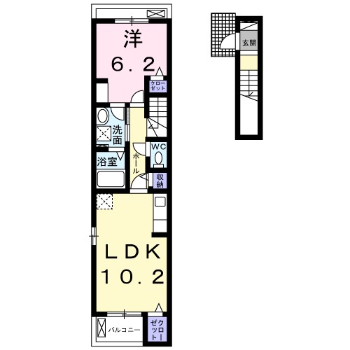 エバーグリーン若林Ⅱ 間取り図