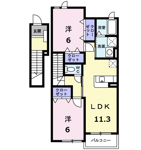 ニューリーフ　Ａ 間取り図