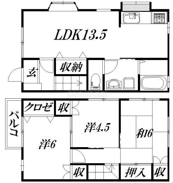 オカテックテラスハウス 間取り図