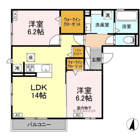 仮）D-room上浅田二丁目Ⅱ 間取り図