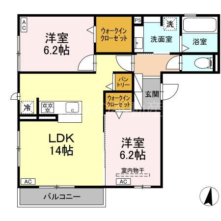 仮）D-room上浅田二丁目Ⅱ 間取り図