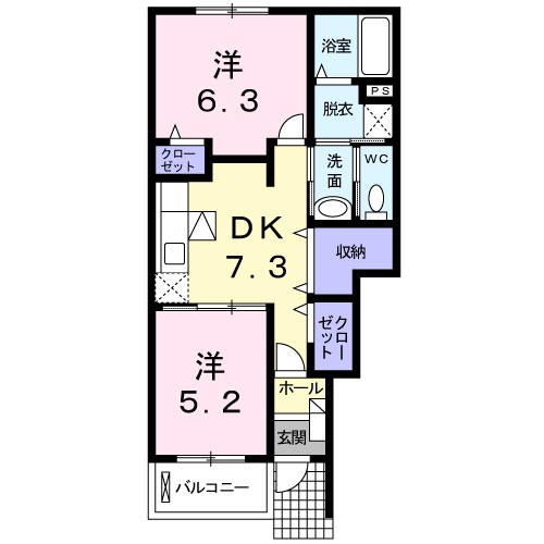 クリスタル　ティアラＢ 間取り図