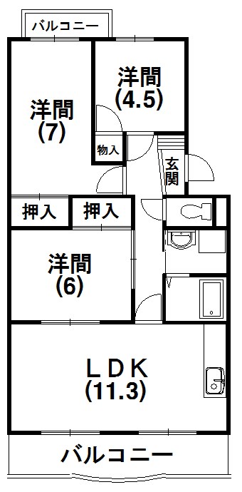 ピアンテ四ツ池 間取り図