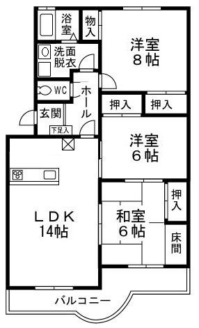 サニーサイドビラB 間取り図