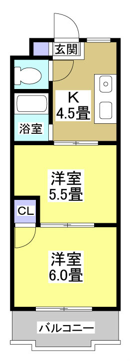 ランドスケイプ 203号室 間取り