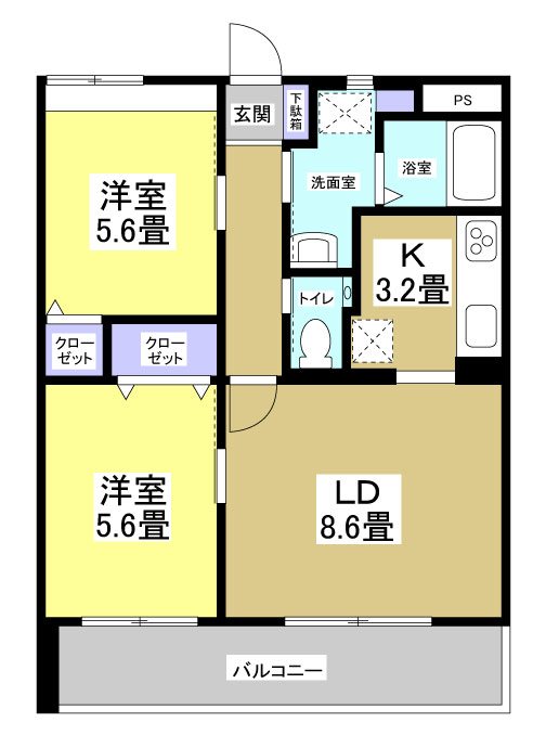 マイシャトー国府台D 間取り図