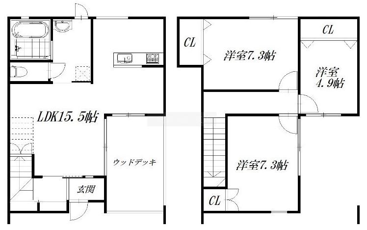 仮)中泉 新築キャレブラン　北棟 間取り図