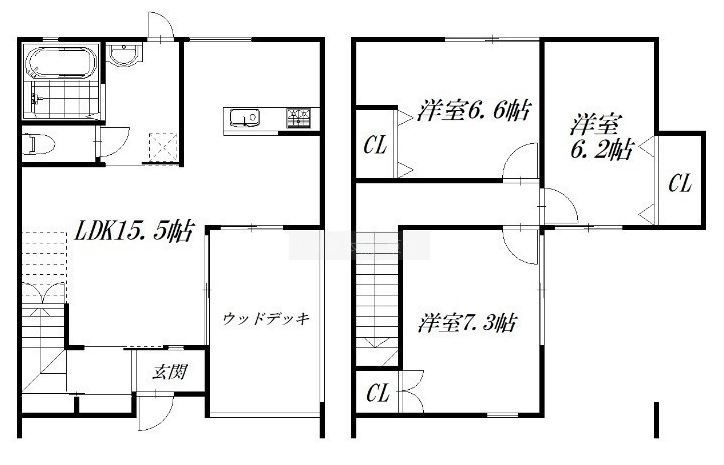 仮)中泉 新築キャレブラン　北棟 間取り図