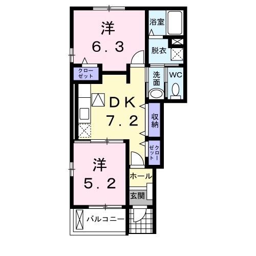 クリスタル　ティアラＡ 間取り図