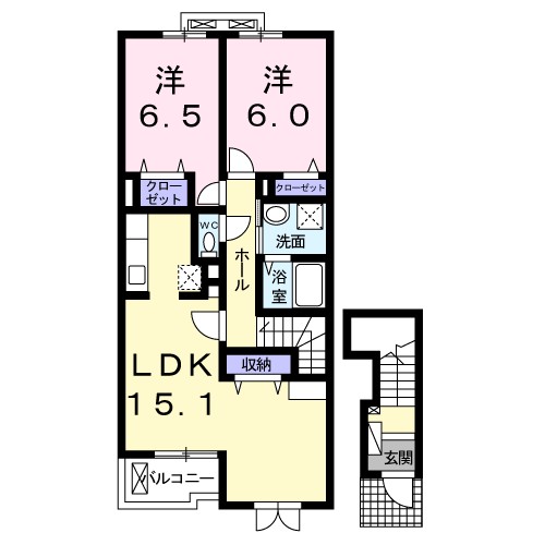 アッパーイースト 間取り図