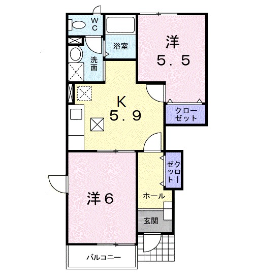 メイプルハウスＢ 間取り図