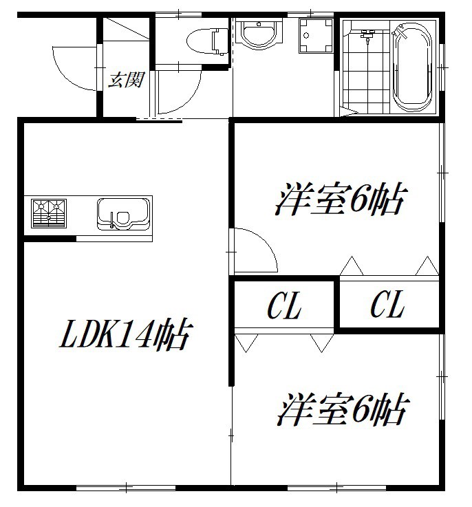 オカダ Ⅱ号室 間取り