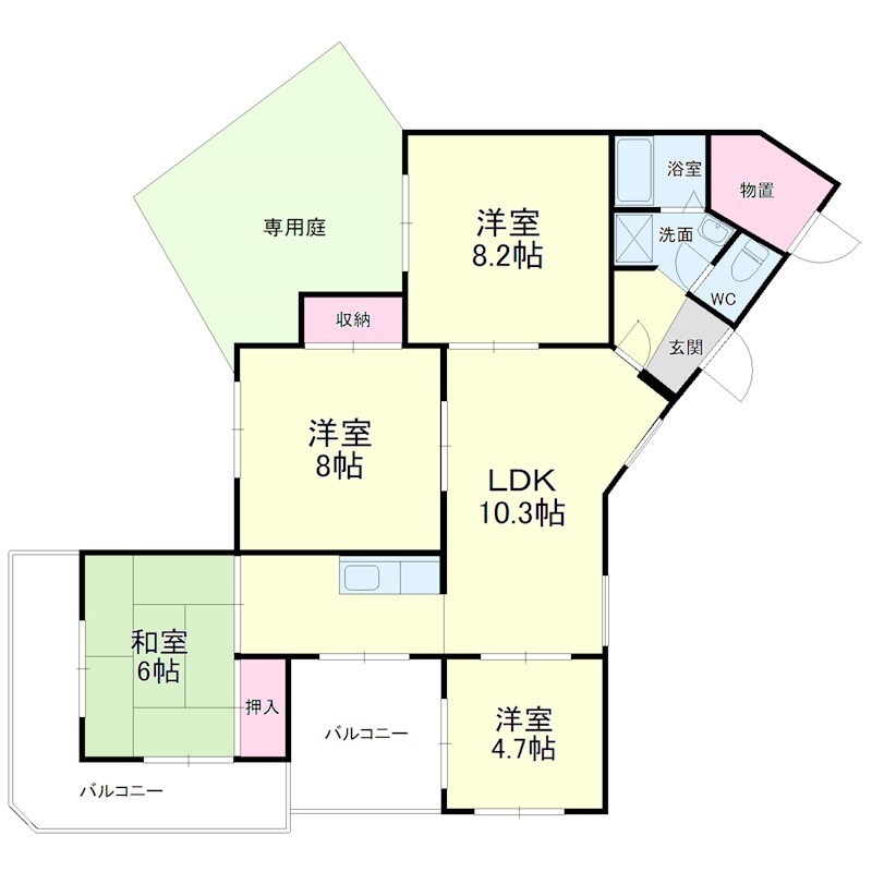 ビラ・しじみづかA棟・B棟 間取り図