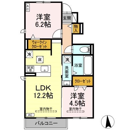 T・Loop　A/B　A棟 102号室 間取り