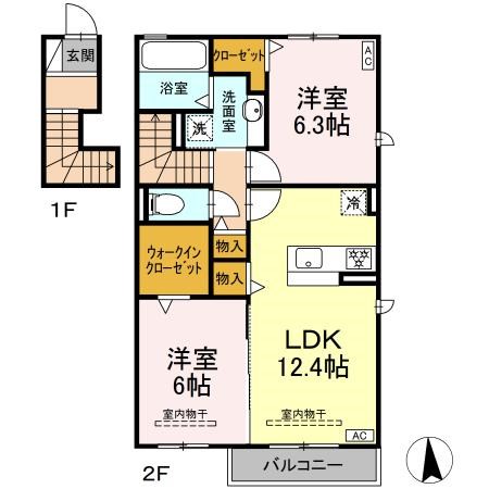 T・Loop　A/B　A棟 202号室 間取り