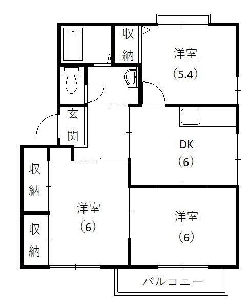 ガーデンハイツ四ツ池Ｂ 間取り図