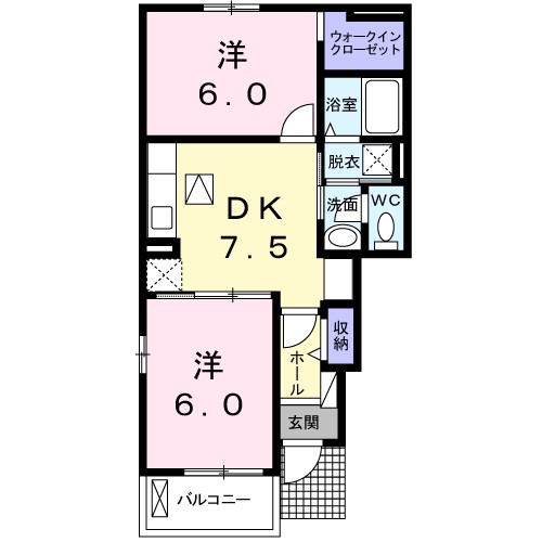 グランツきたじまⅠ 間取り図