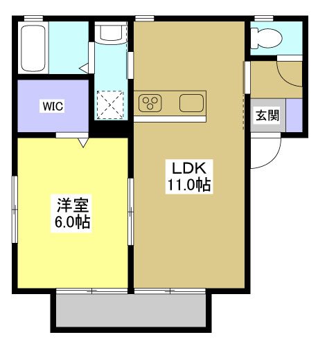 グランコートⅡ 104号室 間取り