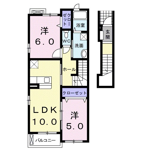 ボヌールⅠ 203号室 間取り