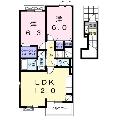 Ｍａｒｕｓａ２２Ａ 203号室 間取り