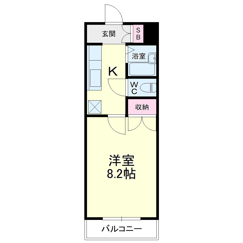 ソレイユ初生 3D号室 間取り