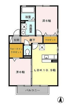 ソレアード B201号室 間取り