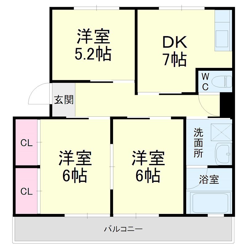 サンハイツ 201号室 間取り