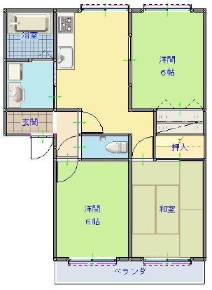 アーバンB 202号室 間取り