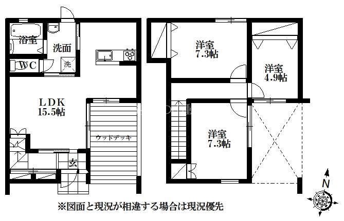 Blanc&amp;amp;Noir中泉 間取り図