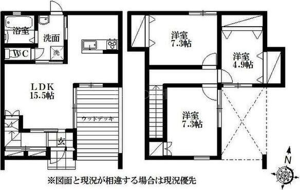 Blanc&Noir中泉 C号室 間取り