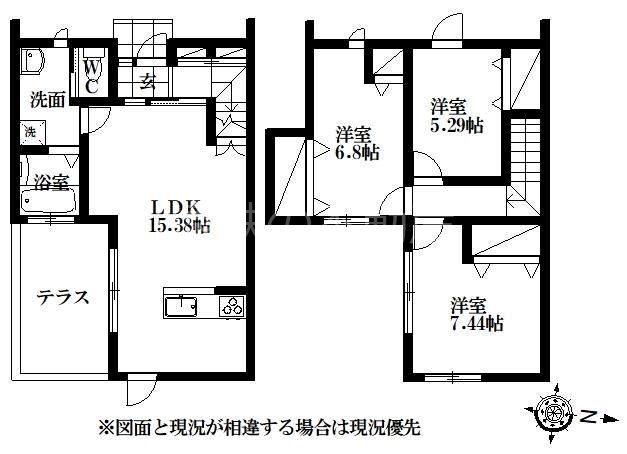 Blanc&amp;amp;Noir中泉 間取り図