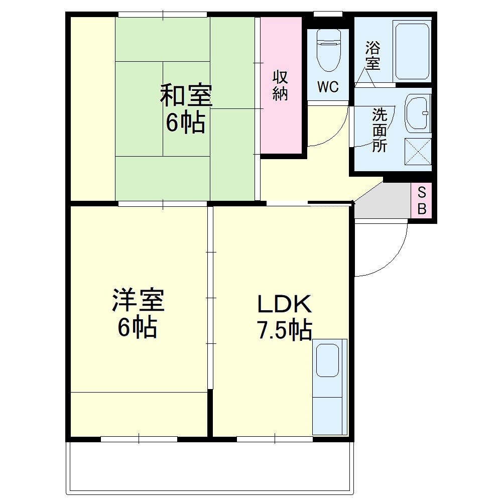 コテージ　グロースター　B 間取り図