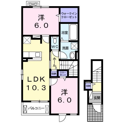 オリーブ　小林 201号室 間取り