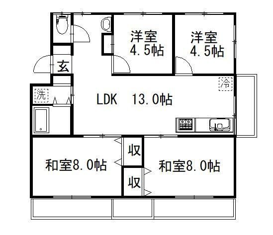ニューハイツ藤C棟 間取り図