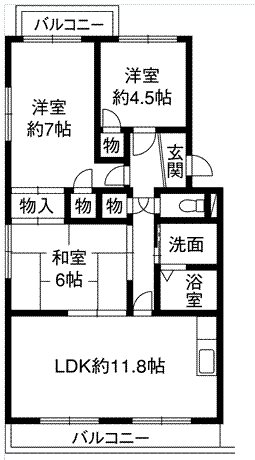 グランヒル山の手 304号室 間取り