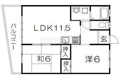 ホワイトヒル 2-D号室 間取り